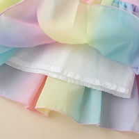 Outfit Set za djecu Girls višebojna haljina bez rukava, alul za malu kuću Rainbow Baby Ruffle Girls Toit Set