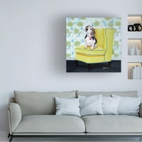 Carol Dillon 'Beagle on Yellow' Canvas Art
