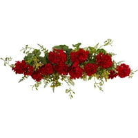 Gotovo prirodna 32-inčna umjetna cvjetnica s crvenim pelargonijama i bobicama