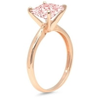 1,0-karatni ružičasti dijamant izrezan princezom s imitacijom ružičastog zlata 18K graviran izjava Godišnjica