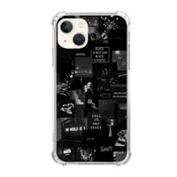 Crni kolaž kompatibilan s iPhoneom 13, jedinstveni umjetnički dizajn TPU Bumper Cover Cot