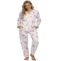 Jedinstvene ponude ženske pidžame Set satenski svilenkaste cvjetne košulje i hlače setovi za spavanje
